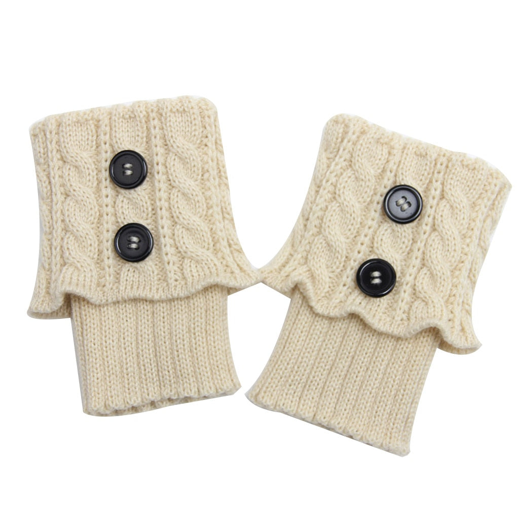 Frauen Winter Stricken Beinlinge Stiefel Abdeckung Halten Warme Socken Einfarbig Socken Stiefel Wärmer Boot Topper