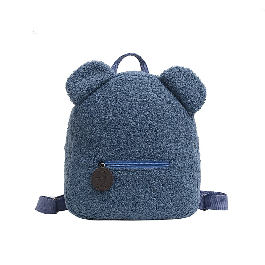 Tragbare Kinder Reisen Einkaufen Rucksäcke Casual Herbst Winter Lamm Fleece frauen Bagpack Niedlichen Bären Geformt Schulter Rucksack