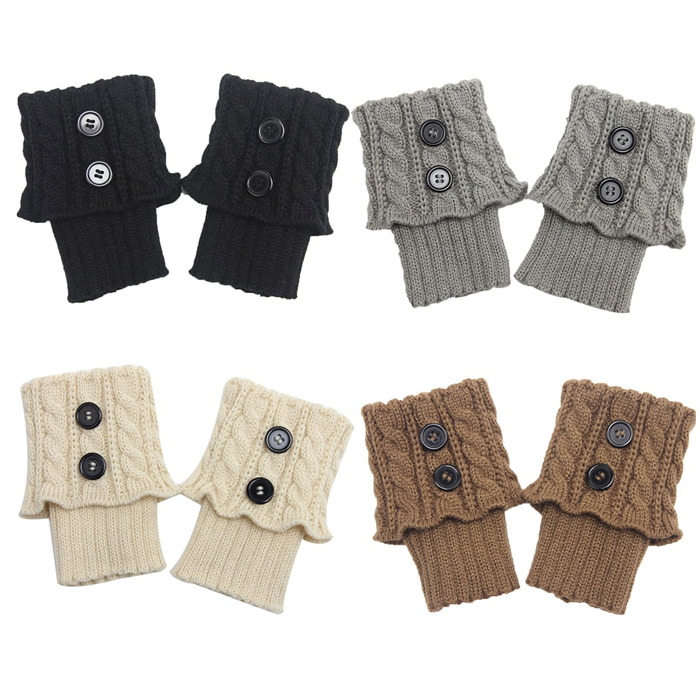 Frauen Winter Stricken Beinlinge Stiefel Abdeckung Halten Warme Socken Einfarbig Socken Stiefel Wärmer Boot Topper
