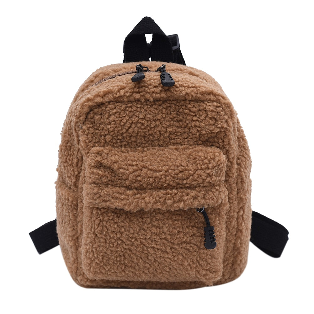 Tragbare Kinder Reisen Einkaufen Rucksäcke Casual Herbst Winter Lamm Fleece frauen Bagpack Niedlichen Bären Geformt Schulter Rucksack