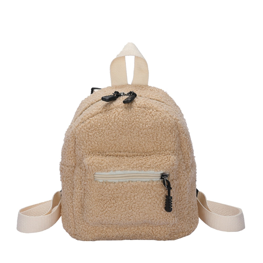 Tragbare Kinder Reisen Einkaufen Rucksäcke Casual Herbst Winter Lamm Fleece frauen Bagpack Niedlichen Bären Geformt Schulter Rucksack