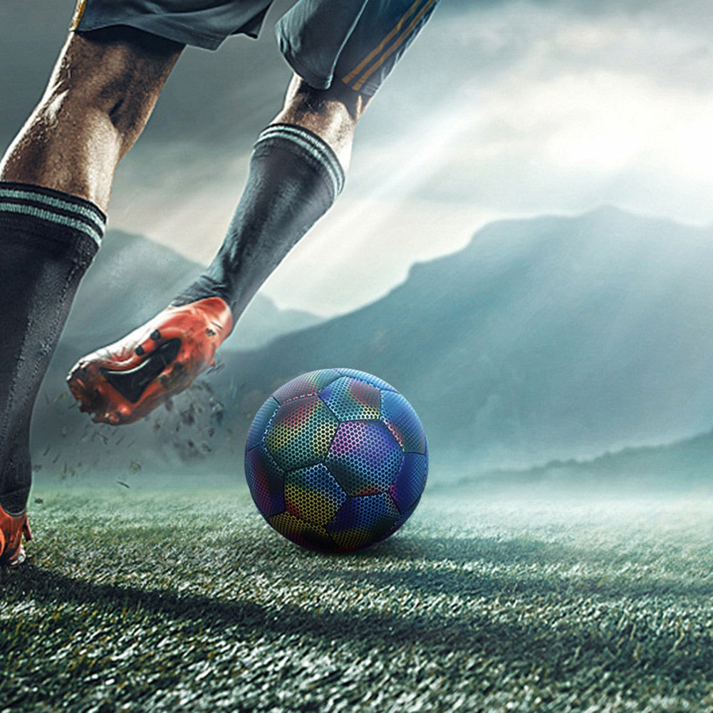 Reflektierender Fußball, leuchtende Nacht, leuchtende Fußbälle, für Erwachsene, Kinder, Trainingswettbewerb, Fußball, Studententraining, Fußball