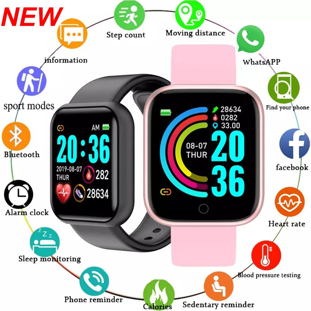 Vernetzte Uhr für Herren, 2er-Set wasserdichte Teile für Android und IOS