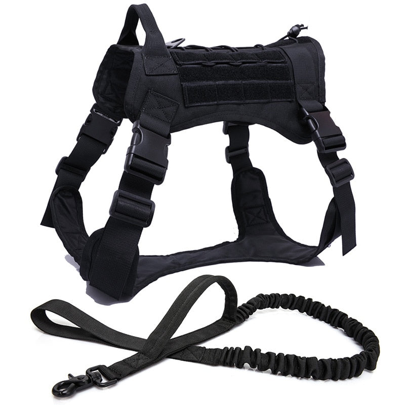 Taktisches Hundegeschirr, Trainingsweste, Hundegeschirr und Leine-Set für kleine, mittelgroße und große Hunde