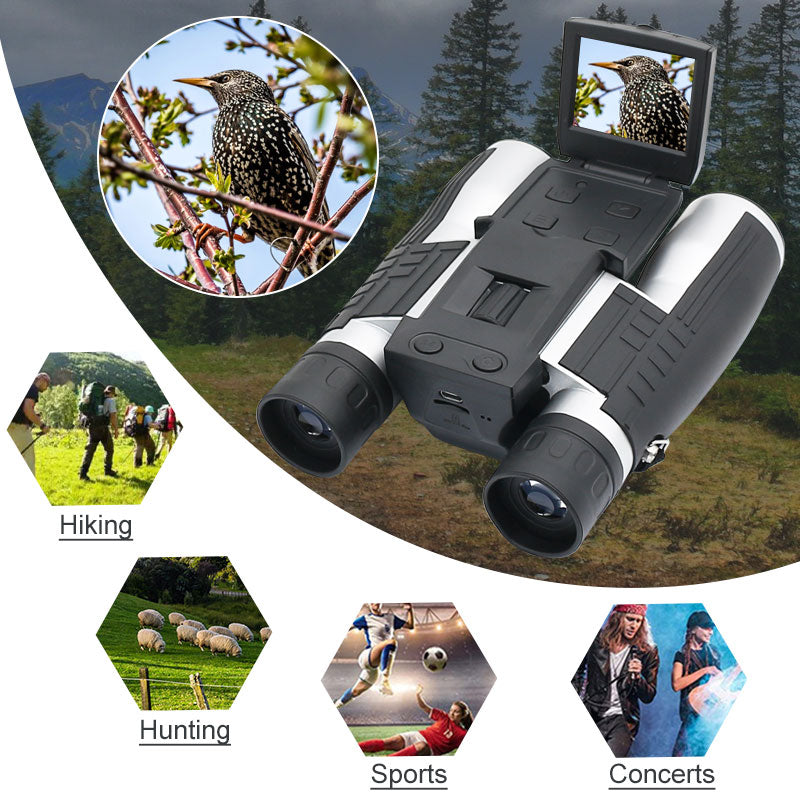 12x32 2,0 Zoll digitales Teleskop Fernglas mit LCD-Bildschirm, HD-Digitalkamera, Foto- und Videoaufnahme, Outdoor-Fernglas