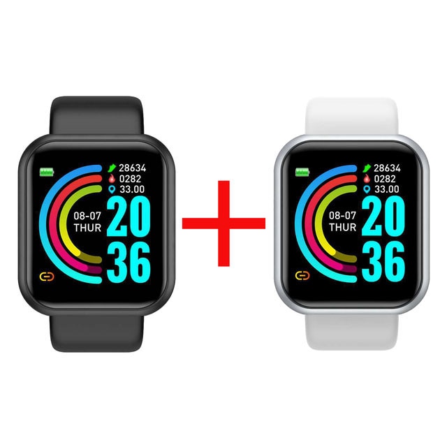 Vernetzte Uhr für Herren, 2er-Set wasserdichte Teile für Android und IOS