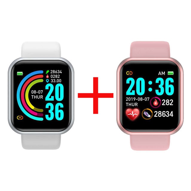Vernetzte Uhr für Herren, 2er-Set wasserdichte Teile für Android und IOS