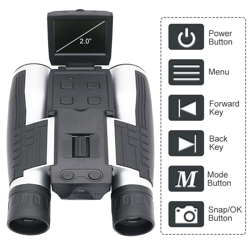 12x32 2,0 Zoll digitales Teleskop Fernglas mit LCD-Bildschirm, HD-Digitalkamera, Foto- und Videoaufnahme, Outdoor-Fernglas