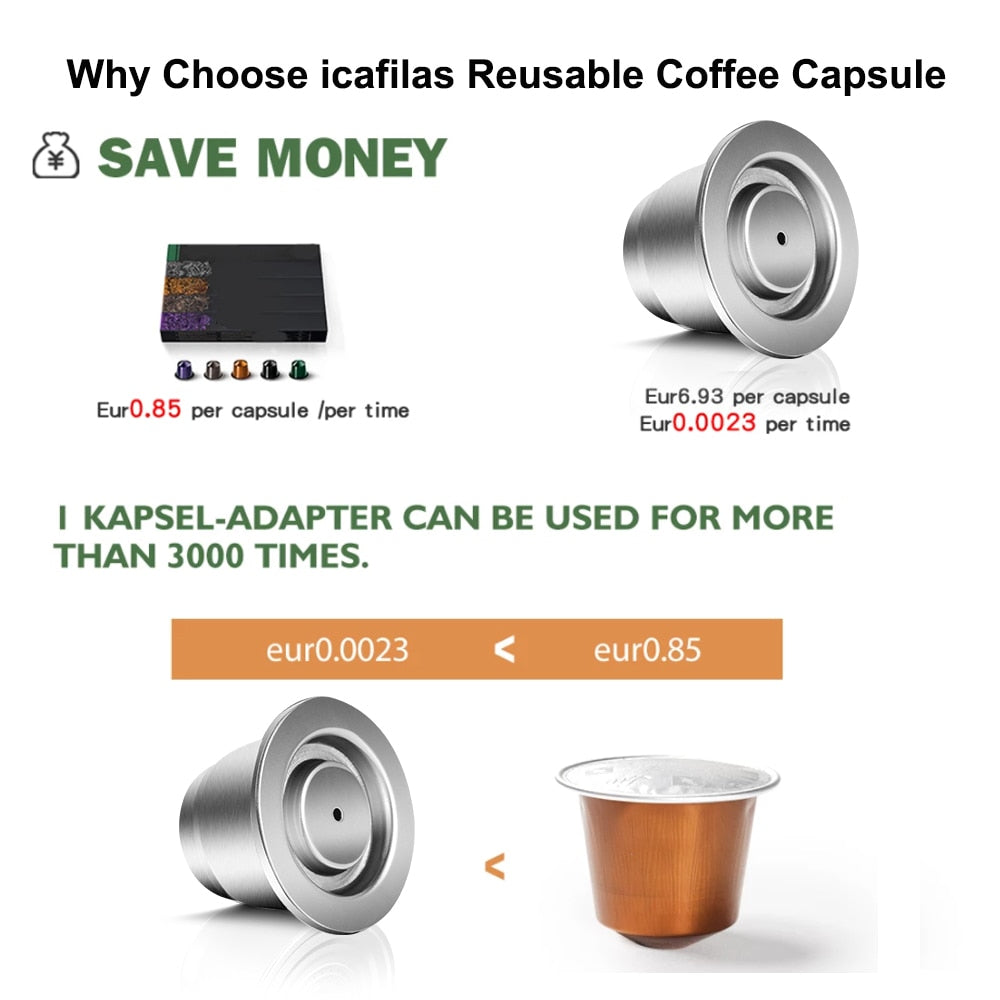 Nachfüllbare Kapsel für die Espressomaschine aus Edelstahl