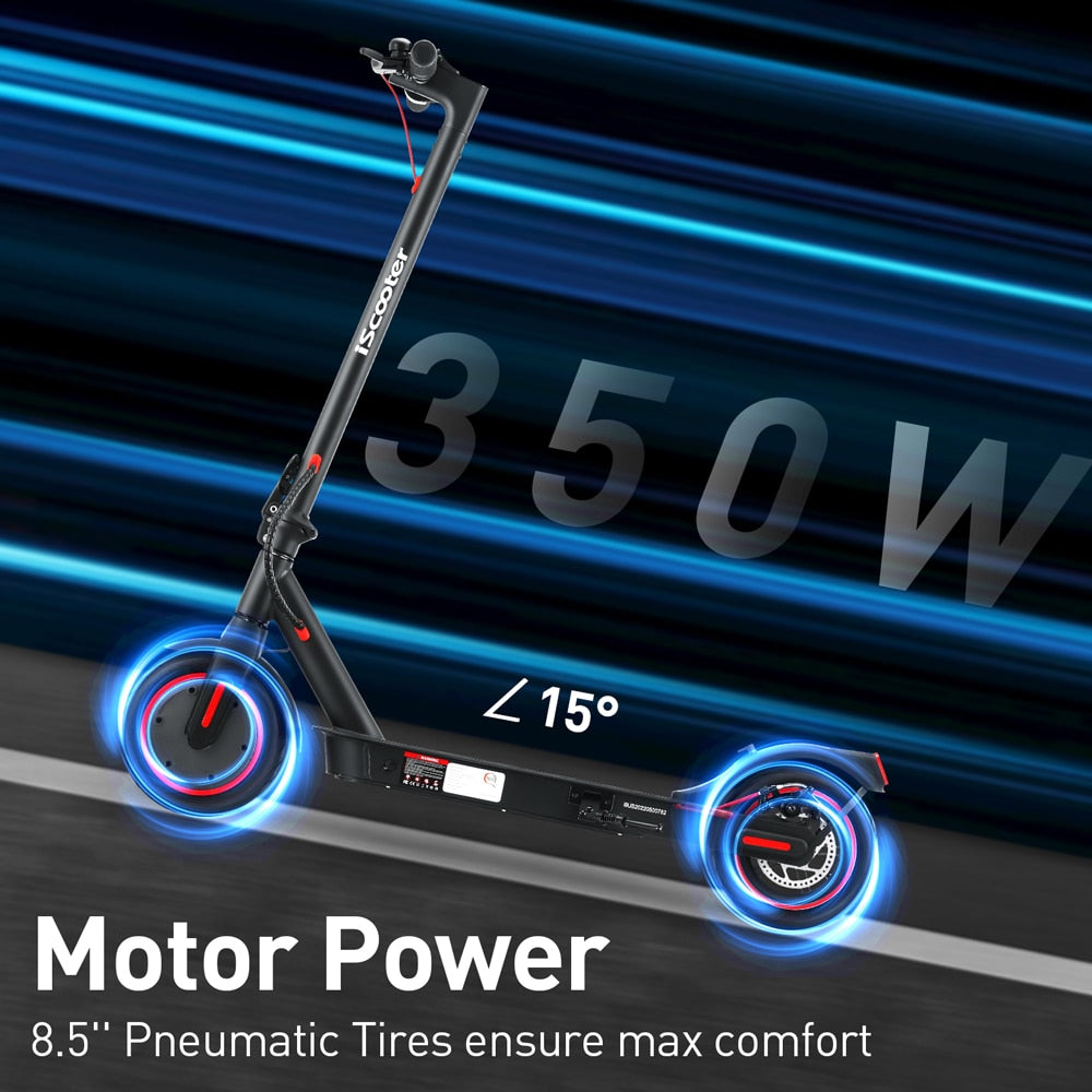 US Stock iScooter Elektroroller 18,6 Meilen pro Stunde Erwachsener EScooter 8,5 Zoll 350 W Erwachsener faltbarer Elektro-Skateboard-Roller mit App