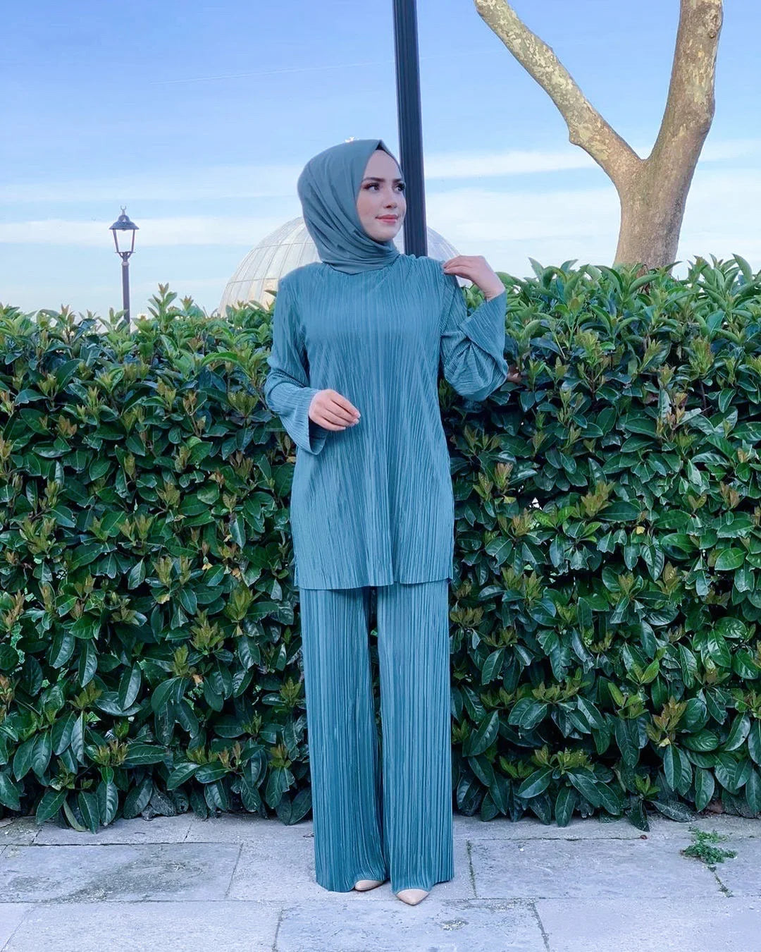 Ensembles 2 pièces islamiques pour femme musulmane mode chemisier et pantalon