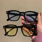 Vintage Square Frame Sunglasses Unisex Retro Black Transparent Frame Blue Red Lens Outdoor Sports Sunglasses Women Men Eyewear