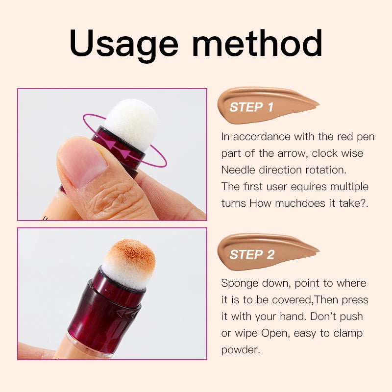 Correcteur de tête en éponge pour les taches de rousseur et les taches foncées, fond de teint liquide hydratant longue durée, pigmentation et imperfections de l'acné, nouveau