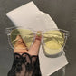 2024 Trendy Summer Fashion Goggles Retro Korean Cat Eye Women Square Sunglasses Ocean Film Ladies Outdoor UV400 Sunglasses