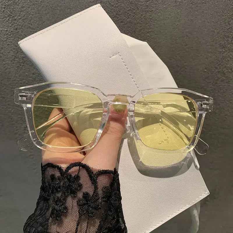2024 Trendy Summer Fashion Goggles Retro Korean Cat Eye Women Square Sunglasses Ocean Film Ladies Outdoor UV400 Sunglasses