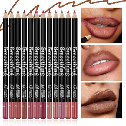 Ensemble de rouges à lèvres longue durée, 12 pièces, avec crayon professionnel et brillant à lèvres mat, cadeaux de saint-valentin pour femmes