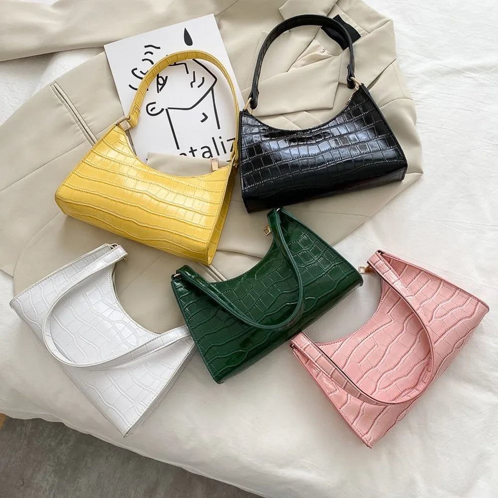 Sac à main de pour femmes en cuir de couleur unie, collection 2024