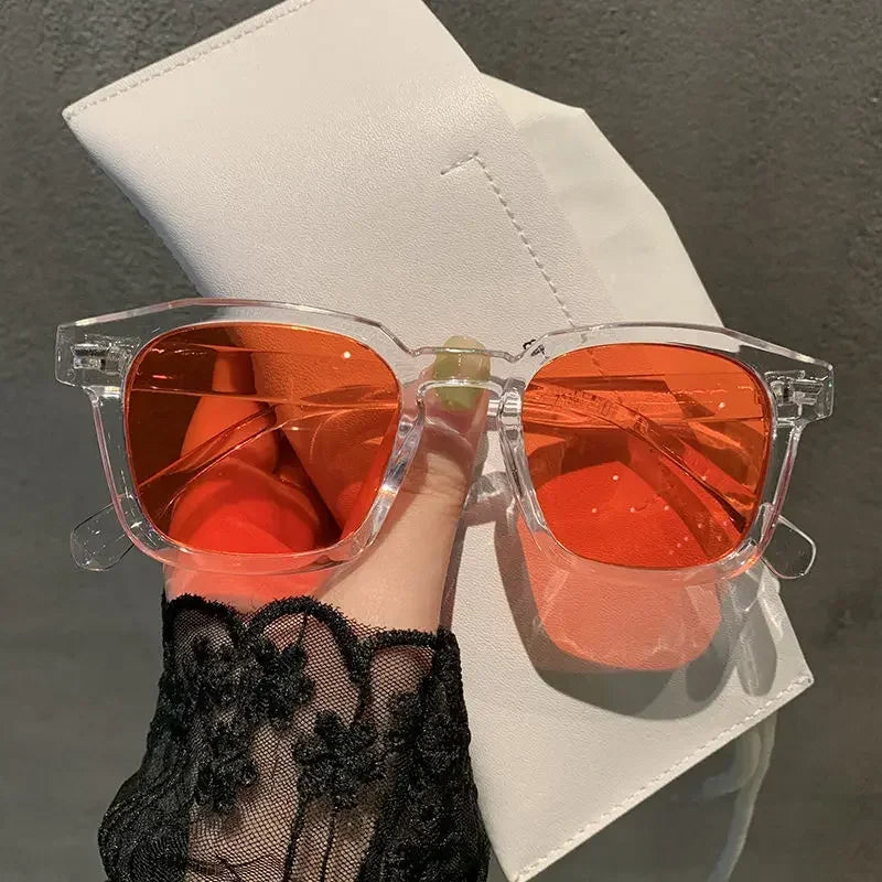 2024 Trendy Summer Fashion Goggles Retro Korean Cat Eye Women Square Sunglasses Ocean Film Ladies Outdoor UV400 Sunglasses