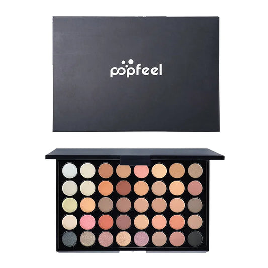 POPFEEL-Palette de fards à barrage 40 couleurs, longue durée, maquillage facile, brun, rose