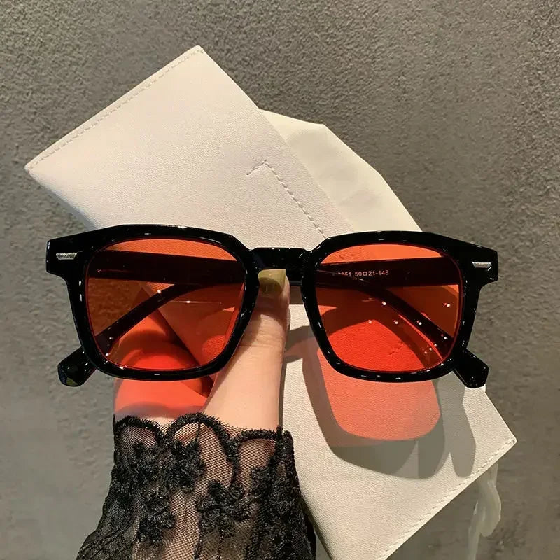 2024 Trendy Summer Fashion Goggles Retro Korean Cat Eye Women Square Sunglasses Ocean Film Ladies Outdoor UV400 Sunglasses