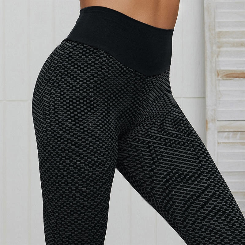 Nahtlose Fitness-Leggings für Damen, hohe Taille, elastische knöchellange Leggings