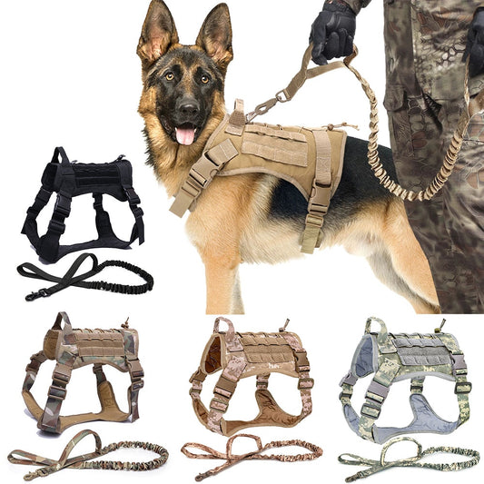 Taktisches Hundegeschirr, Trainingsweste, Hundegeschirr und Leine-Set für kleine, mittelgroße und große Hunde