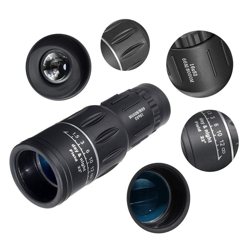 US DE UK 16X Monocular 66m/8000m Magnification Dual Focus Zoom Optic Len Armoring Telescope for Hunting Camping