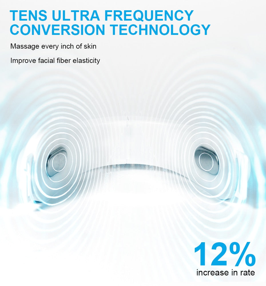 جهاز تدليك شد الوجه EMS مزدوج الذقن على شكل حرف V حزام رفع ضوء أحمر أزرق LED جهاز تخسيس الوجه اهتزاز جهاز شد الوجه العناية بالبشرة