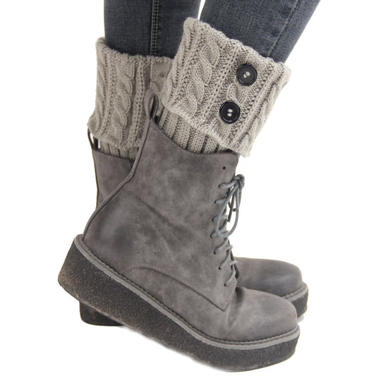 Frauen Winter Stricken Beinlinge Stiefel Abdeckung Halten Warme Socken Einfarbig Socken Stiefel Wärmer Boot Topper