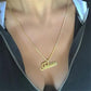 Necklace for Women Men Cursive Plate Personalized Name Pendant