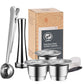 Refillable stainless steel espresso coffee maker capsule